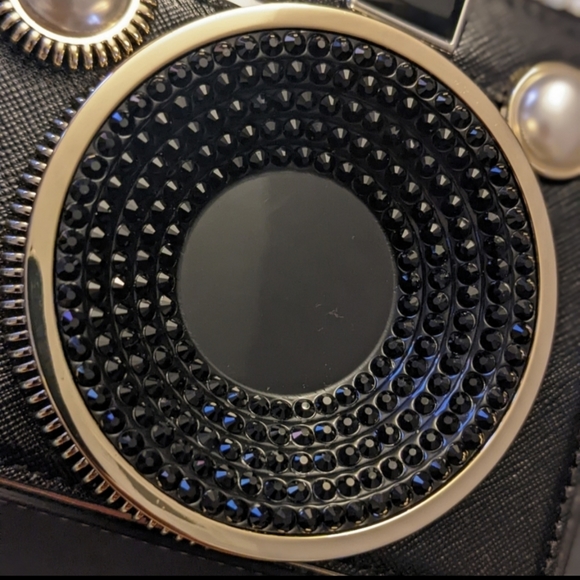 Kate Spade Novelty Clic 3D Camera Bag Metallic Leather Clutch Crossbody - Picture 9 of 15